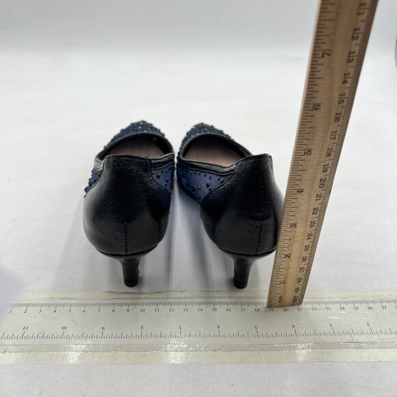 XYD Blue Mesh Heels with Rhinestones - Picture 6 of 9